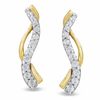 Thumbnail Image 1 of 1/3 CT. T.W. Journey Diamond Vine Earrings in 14K Two-Tone Gold
