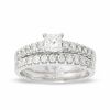 Thumbnail Image 1 of 1 CT. T.W. Princess Cut Diamond Bridal Set in 14K White Gold