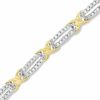 Thumbnail Image 1 of 1/2 CT. T.W. Diamond Figure Eight Double Bar Bracelet in 10K Two-Tone Gold