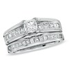 Thumbnail Image 1 of 1-1/2 CT. T.W. Princess-Cut Diamond Bridge Bridal Set in 14K White Gold