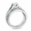 Thumbnail Image 2 of 1-1/2 CT. T.W. Princess-Cut Diamond Bridge Bridal Set in 14K White Gold