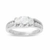 Thumbnail Image 0 of 1 CT. T.W. Diamond Swoop Three Stone Engagement Ring in 14K White Gold