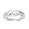 Thumbnail Image 1 of 1 CT. T.W. Diamond Swoop Three Stone Engagement Ring in 14K White Gold