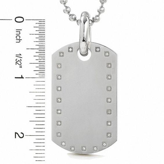 Zales Black Blue Jewelry Men's Stainless Steel Large Dog Tag