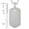 Thumbnail Image 1 of Black & Blue Jewelry Co. Men's Stainless Steel Large Dog Tag Pendant with Diamond Accents - 30"