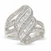 Thumbnail Image 1 of 3/4 CT. T.W. Diamond Double Ribbon Ring in 14K White Gold