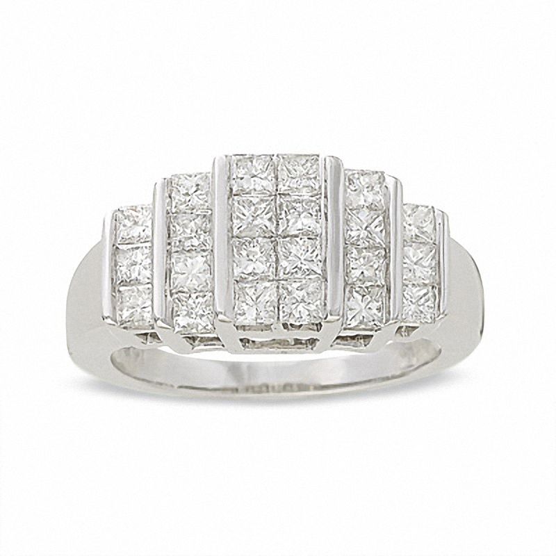 1-1/2 CT. T.W. Princess-Cut Diamond Ring in 14K White Gold