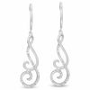 Thumbnail Image 1 of 1/5 CT. T.W. Diamond Double Scroll Earrings in 10K White Gold