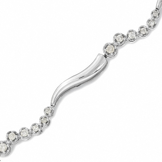 1/2 CT. T.w. Journey Diamond Squiggle Bracelet in 10K White Gold