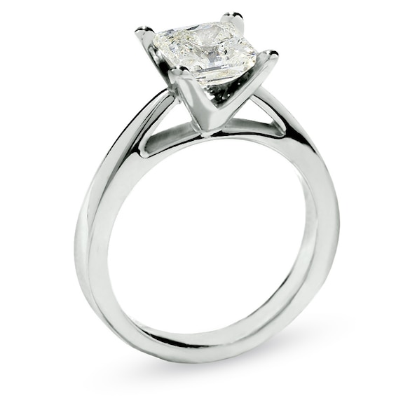 Celebration Lux® 2 CT. Princess-Cut Certified Diamond Solitaire Engagement Ring in 18K White Gold (I/Si2)