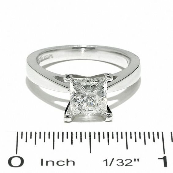 Celebration Lux® 2 CT. Princess-Cut Certified Diamond Solitaire Engagement Ring in 18K White Gold (I/Si2)