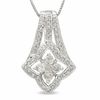 Thumbnail Image 1 of 1/2 CT. T.W. Diamond Scallop Kite Pendant in 14K White Gold