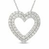 Thumbnail Image 1 of 1/5 CT. T.W. Diamond Antique-Finished Heart Pendant in 10K White Gold