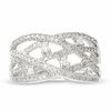 Thumbnail Image 1 of 1/2 CT. T.W. Diamond Crisscross Fashion Ring in 10K White Gold