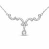 Thumbnail Image 1 of 1/4 CT. T.W. Diamond Scroll Teardrop Necklace in 10K White Gold