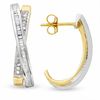 Thumbnail Image 1 of 1/4 CT. T.W. Diamond Crossover Earrings in 10K Two-Tone Gold