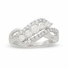 Thumbnail Image 1 of 1 CT. T.W. Diamond Five Stone Row Bypass Ring in 14K White Gold