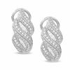 Thumbnail Image 1 of 3/4 CT. T.W. Diamond Melee Ribbon Earrings in 14K White Gold
