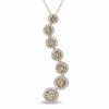 Thumbnail Image 0 of 1 CT. T.W. Journey Champagne Diamond Flower Pendant in 10K White Gold