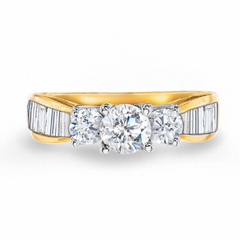 Main Image 1 of 1-1/2 CT. T.W. Diamond Three Stone Ring in 14K Gold