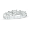 Thumbnail Image 0 of 1 CT. T.W. Princess-Cut Diamond Past Present Future® Ring in 14K White Gold