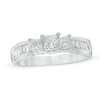 Thumbnail Image 1 of 1 CT. T.W. Princess-Cut Diamond Past Present Future® Ring in 14K White Gold