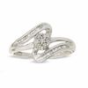 Thumbnail Image 0 of 1/4 CT. T.W. Diamond Bypass Flower Ring in 10K White Gold