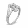 Thumbnail Image 1 of 1/4 CT. T.W. Diamond Bypass Flower Ring in 10K White Gold