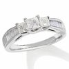 Thumbnail Image 1 of 1-1/2 CT. T.W. Princess-Cut Diamond Three Stone Ring in 14K White Gold