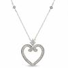Thumbnail Image 1 of 1/5 CT. T.W. Diamond Queen Heart Pendant in 10K White Gold