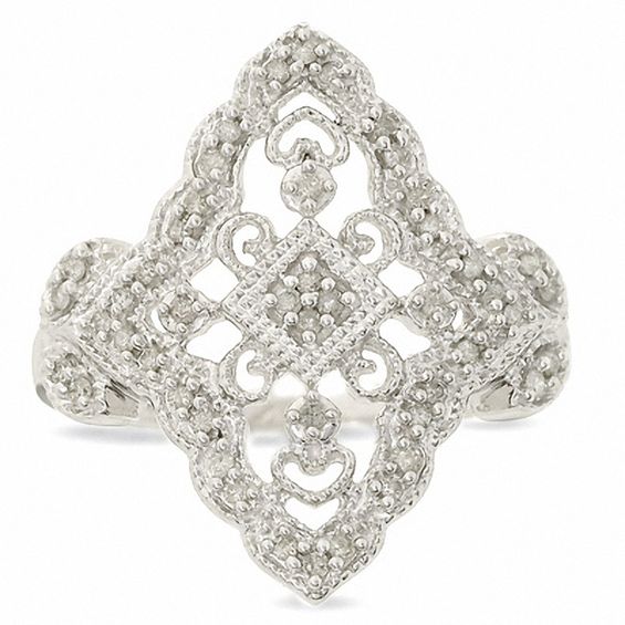 ァッション人気ブランドランキング 1/7 CT. T.W. Diamond Vintage Kite Ring in 10K White Gold | Zales ウェルカムボード