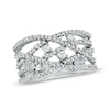 Thumbnail Image 1 of 1/2 CT. T.W. Diamond Criss-Cross Fashion Ring in 10K White Gold