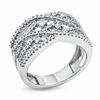 Thumbnail Image 2 of 1/2 CT. T.W. Diamond Criss-Cross Fashion Ring in 10K White Gold