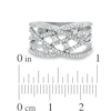 Thumbnail Image 3 of 1/2 CT. T.W. Diamond Criss-Cross Fashion Ring in 10K White Gold