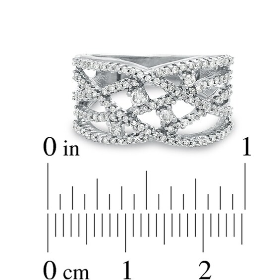 1/2 CT. T.w. Diamond Criss-Cross Fashion Ring in 10K White Gold