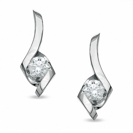 Sirenaâ¢ 1/4 CT. T.w. Diamond Solitaire Stud Earrings in 14K White Gold