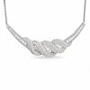 Thumbnail Image 1 of 1 CT. T.W. Diamond Melee Ribbon Necklace in 14K White Gold