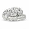 Thumbnail Image 1 of 1-1/2 CT. T.W. Multi-Diamond Three Flower Bypass Ring in 14K Gold