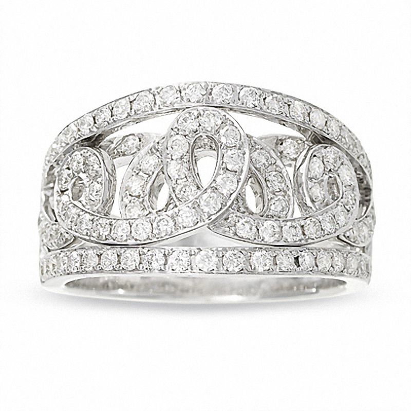Main Image 1 of 1 CT. T.W. Diamond Scroll Ring in 14K White Gold