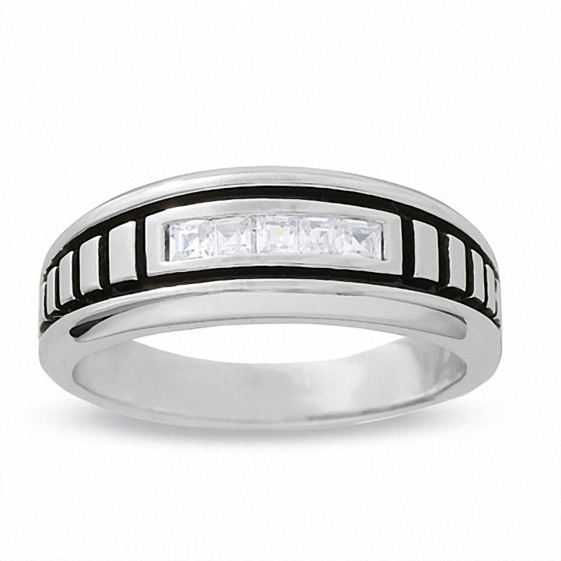 Main Image 1 of 1/3 CT. T.W. Diamond Five Stone Band in 10K White Gold