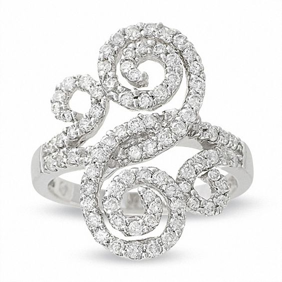 1 CT. T.w. Diamond Secret Garden Ring in 10K White Gold