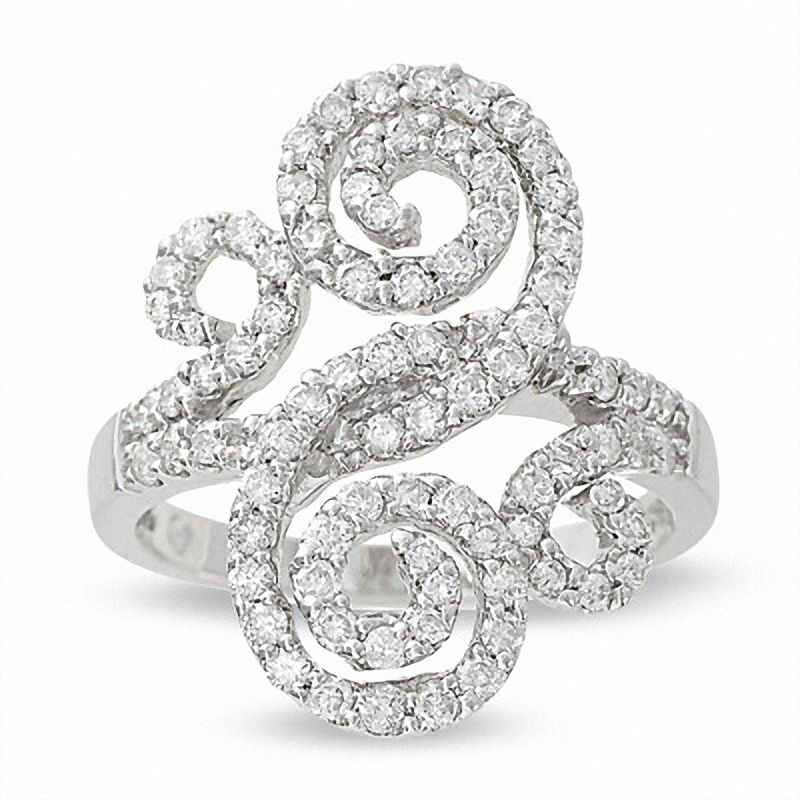 Main Image 1 of 1 CT. T.W. Diamond Secret Garden Ring in 10K White Gold