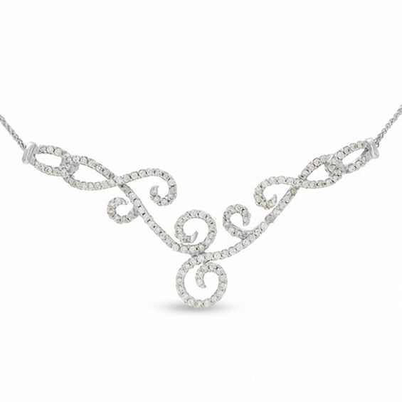 1 CT. T.w. Diamond Secret Garden Necklace in 10K White Gold
