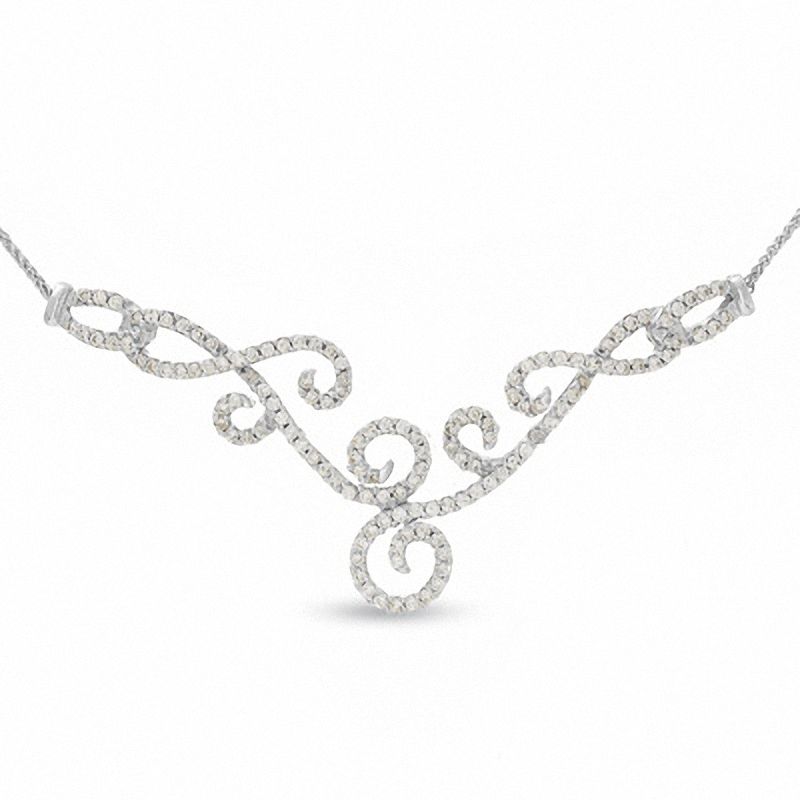 Main Image 1 of 1 CT. T.W. Diamond Secret Garden Necklace in 10K White Gold