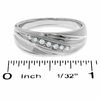 Thumbnail Image 1 of Men's 1/8 CT. T.W. Diamond Seven Stone Slant Band in 10K White Gold