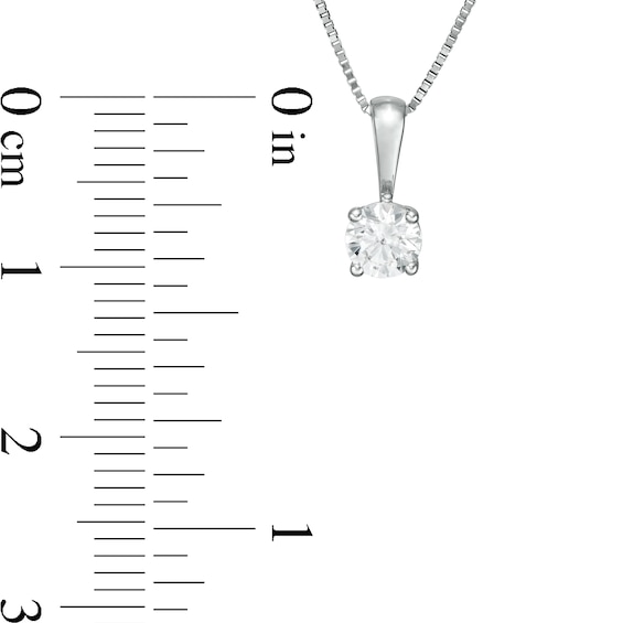 1/3 CT. Certified Diamond Solitaire Pendant in 14K White Gold (J/I3)