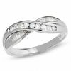 Thumbnail Image 1 of 1/4 CT. T.W. Diamond Crossover Band in 14K White Gold