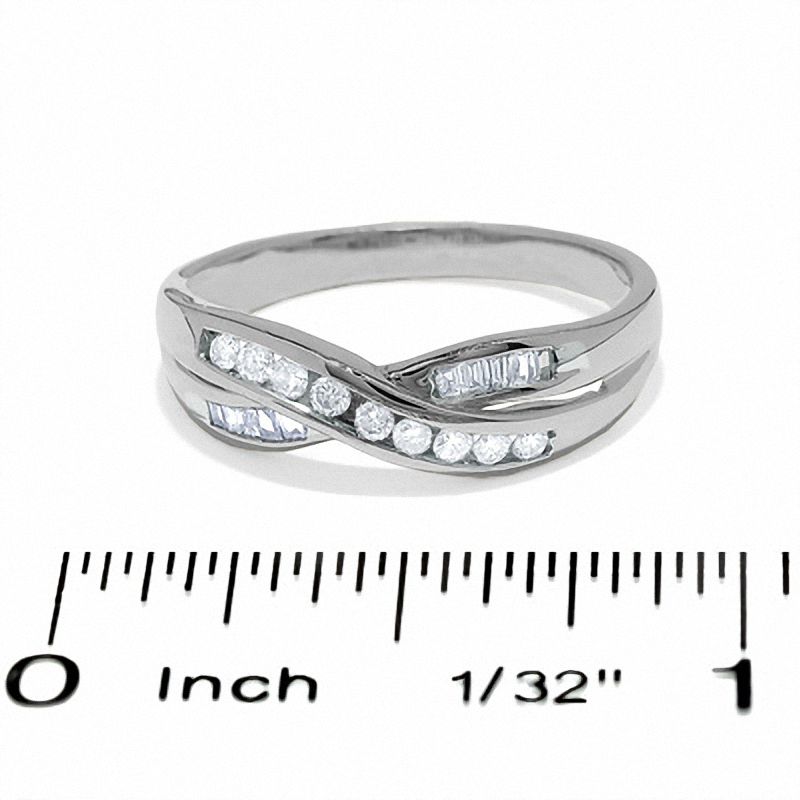 1/4 CT. T.W. Diamond Crossover Band in 14K White Gold