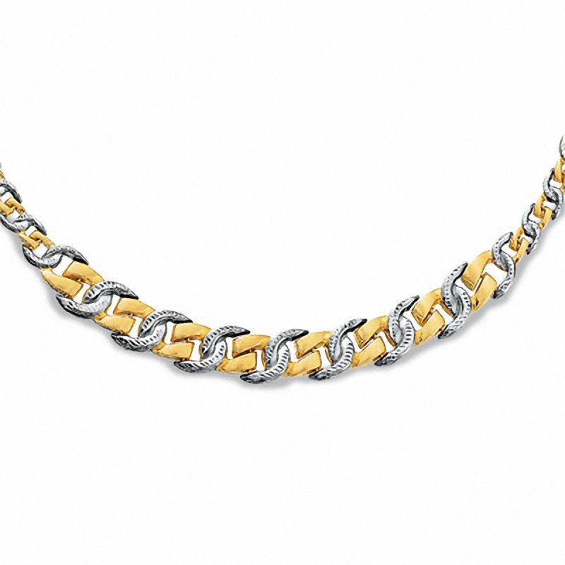 Main Image 1 of 14K Two-Tone Gold Horseshoe Link Necklace - 17"