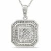 Thumbnail Image 1 of 1/2 CT. T.W. Diamond Double Hexagon Pendant in 10K White Gold